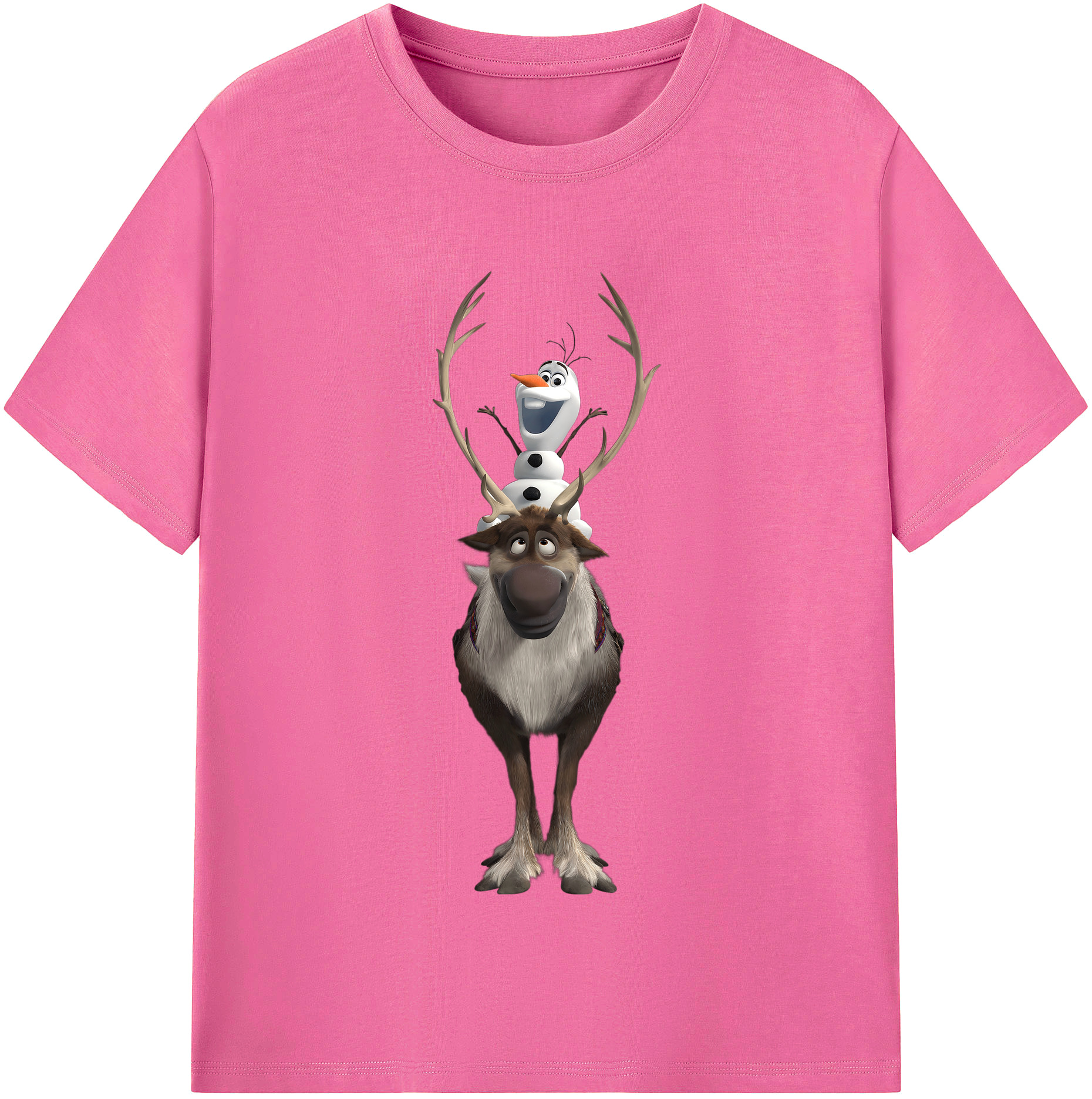 （画像用） アナと雪の女王 アンナ エルサ Frozen Anna Elsa レディースカジュアルプリントTシャツ（綿100％）